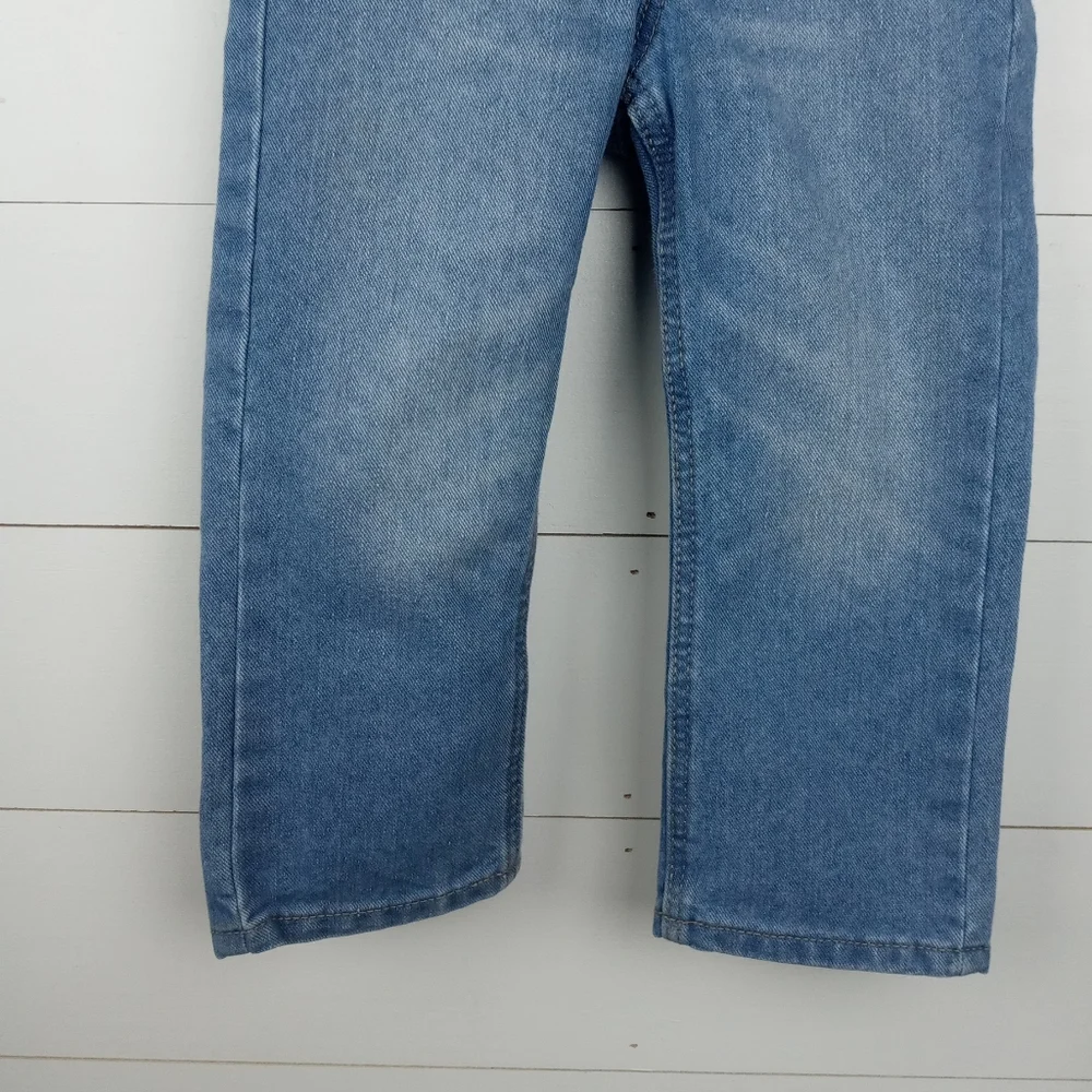 Old Navy boys size 2T light wash elastic waist jeans, snap no zip fly